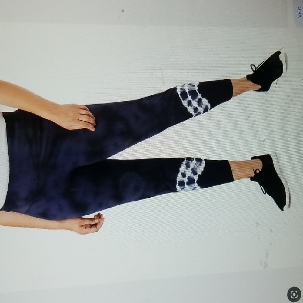 IDEOLOGY WOMENS TE-DYED INDIGO BLUE LEGGINGS SZE 2X